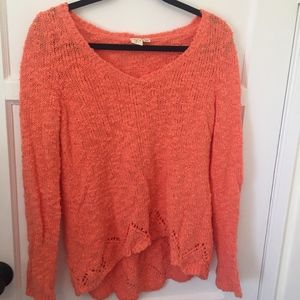 Anthropologie Knit Sweater Orange Size Small
